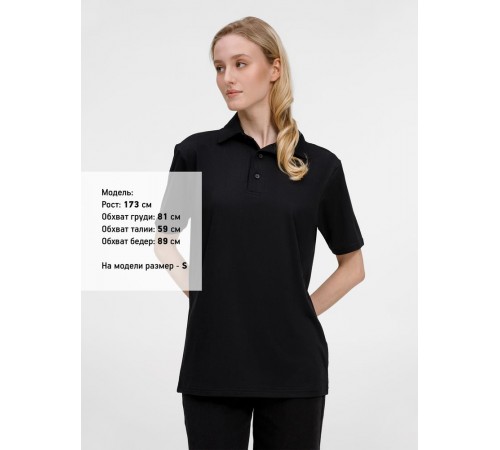 Рубашка поло унисекс Senti, черная