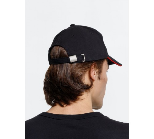 Бейсболка Long Beach, черная с красным