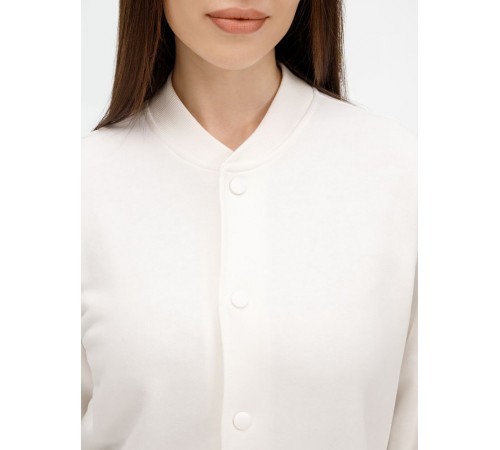 Бомбер унисекс Nuppu, молочно-белый