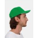 Бейсболка Classic 2.0, ярко-зеленая с белым кантом