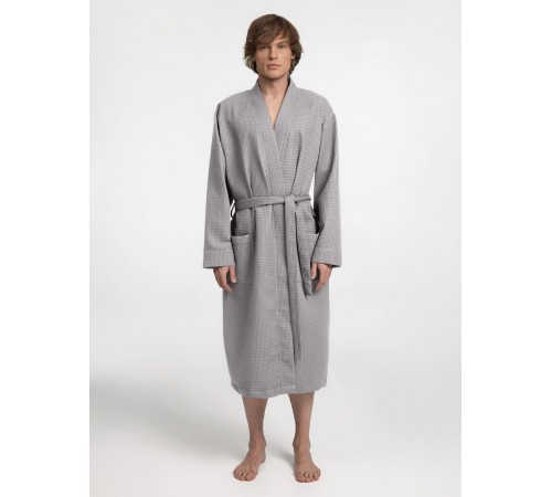 Халат вафельный Kimono, светло-серый