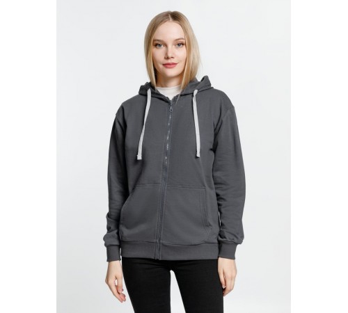 Толстовка на молнии с капюшоном Siverga, темно-серая (графит)