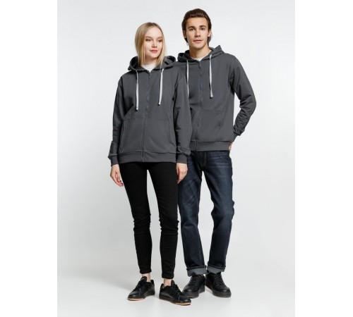 Толстовка на молнии с капюшоном Siverga, темно-серая (графит)