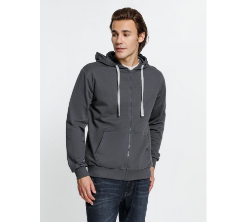 Толстовка на молнии с капюшоном Siverga, темно-серая (графит)