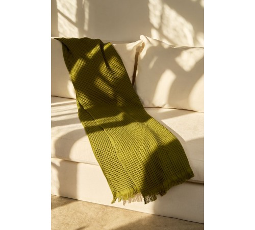 Плед вафельный Elenglect, зеленый