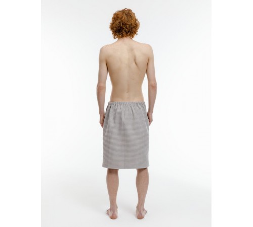 Килт вафельный мужской Onsen, светло-серый, единый размер