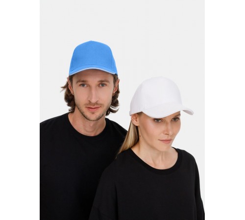 Бейсболка Classic 2.0, синяя с белым кантом