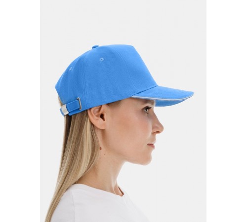 Бейсболка Classic 2.0, синяя с белым кантом