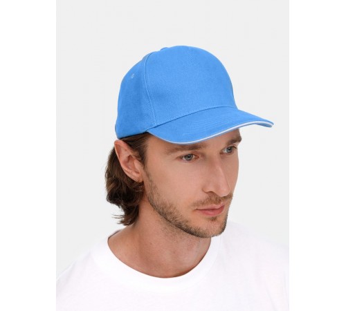 Бейсболка Classic 2.0, синяя с белым кантом