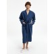 Халат вафельный Kimono, темно-синий