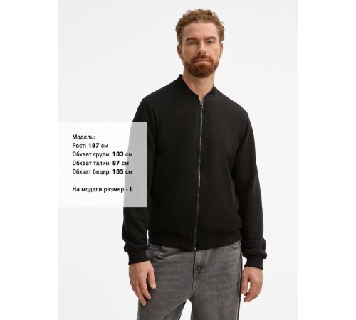 Бомбер унисекс Townie, черный