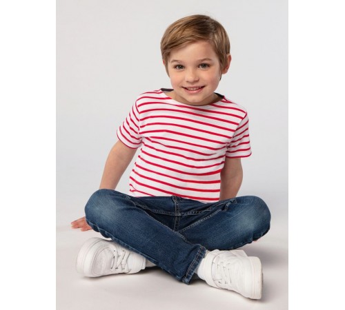 Футболка детская Miles Kids белая с красным