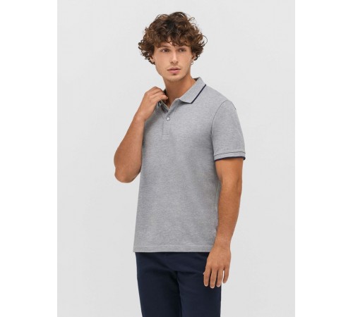 Рубашка поло унисекс Palermo, белая с темно-синим