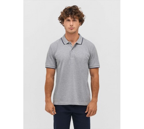 Рубашка поло унисекс Palermo, белая с темно-синим