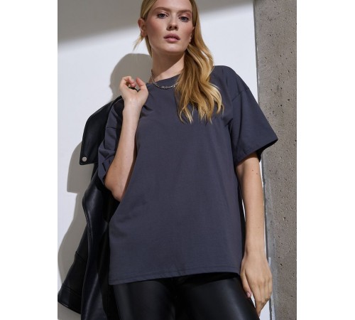 Футболка Oversize Premium, темно-серая (антрацит)