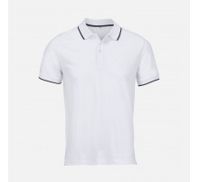 Рубашка поло унисекс Palermo, белая с темно-синим