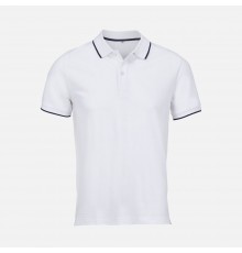 Рубашка поло унисекс Palermo, белая с темно-синим