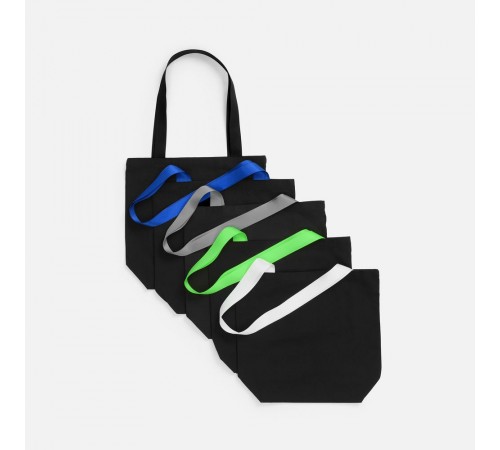 Шопер B5, черный с широкими серыми ручками