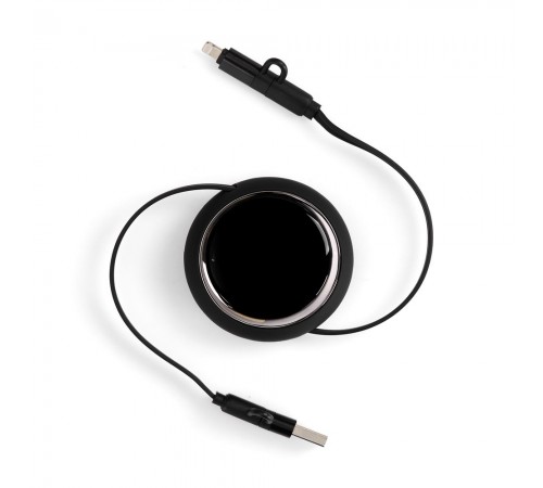 Складной кабель с переходниками pocketCoil, черный