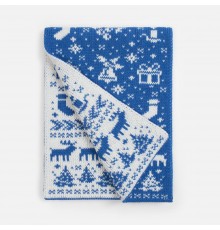 Шарф Holidale, синий с молочным