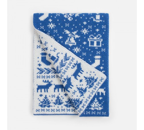 Шарф Holidale, синий с молочным