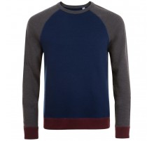 Толстовка унисекс Sandro, темно-синяя с черным меланжем