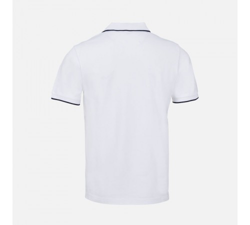 Рубашка поло унисекс Palermo, белая с темно-синим