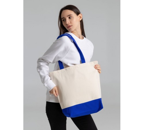 Холщовая сумка Shopaholic, ярко-синяя