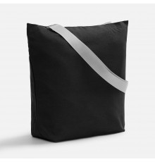 Шопер B5, черный с широкими серыми ручками