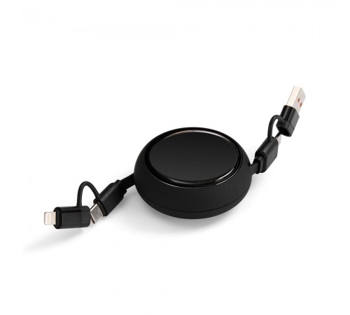 Складной кабель с переходниками pocketCoil, черный