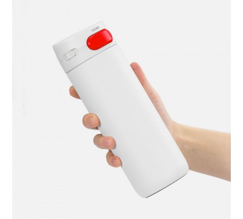 Термостакан X1 с цветной кнопкой, белый с красным