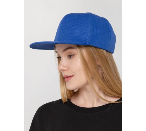 Бейсболка Snapback с прямым козырьком, ярко-синяя