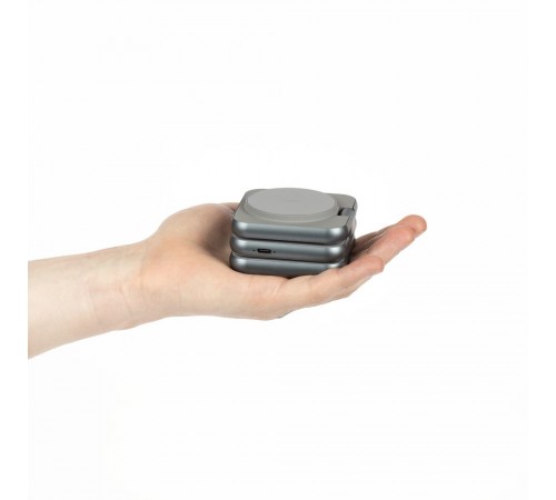 Складная станция беспроводной зарядки Terza, серебристая