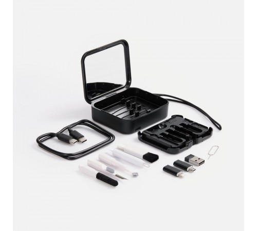 Набор для ухода за гаджетами с беспроводной зарядкой Rules, черный