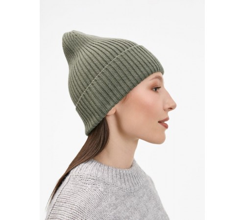 Шапка Catch Match без помпона, зеленая (полынь)