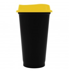Стакан с крышкой Color Cap Black, черный с желтым