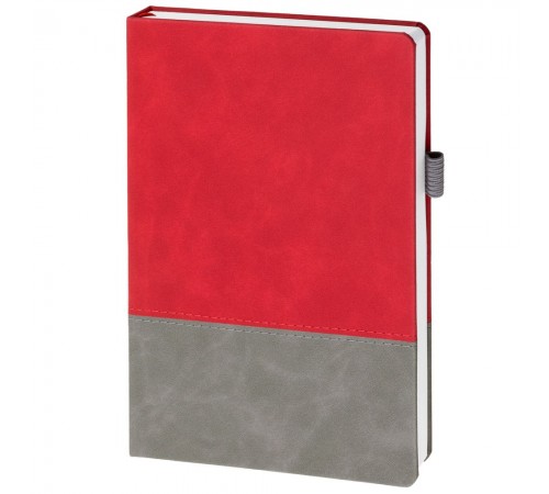 Ежедневник Horizon, недатированный, серый с красным