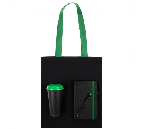 Набор Velours Bag, черный с зеленым