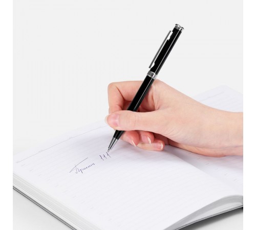 Ручка шариковая Finn Chrome, черная