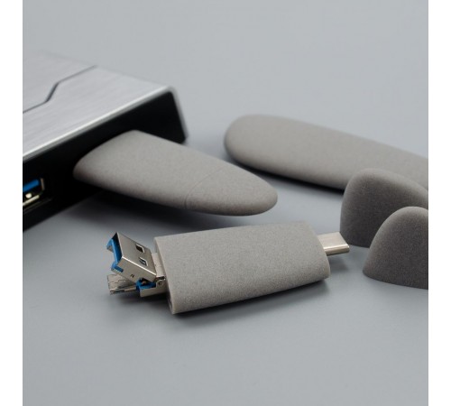 Флешка Pebble Universal, USB 3.0, серая, 64 Гб