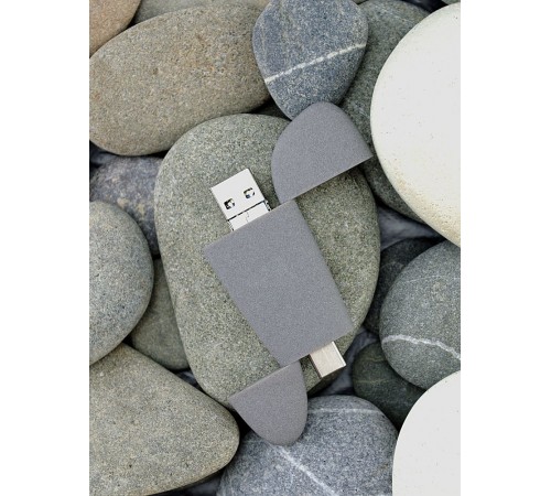 Флешка Pebble Universal, USB 3.0, серая, 64 Гб