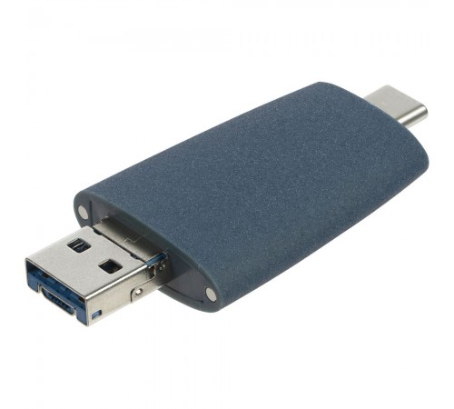 Флешка Pebble Universal, USB 3.0, серо-синяя, 32 Гб