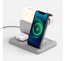 Зарядная станция с электронными часами и подсветкой Large Charge ver.3, серая