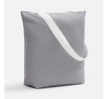 Шопер B5, серый с широкими белыми ручками