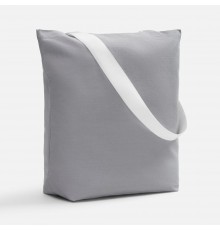 Шопер B5, серый с широкими белыми ручками