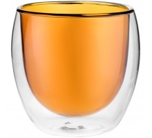 Стакан с двойными стенками Glass Bubble, желтый