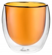 Стакан с двойными стенками Glass Bubble, желтый