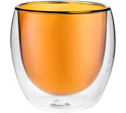 Стакан с двойными стенками Glass Bubble, желтый