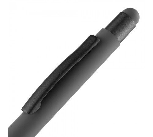 Ручка шариковая Digit Soft Touch со стилусом, серая