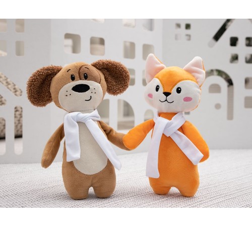 Мягкая игрушка Beastie Toys, собачка с белым шарфом